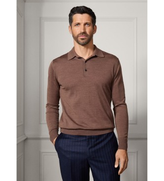 Hackett London Polo marron Sr Merino