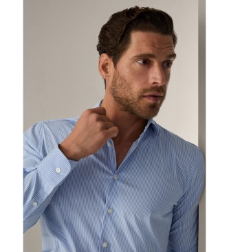 Hackett London Camicia a righe elasticizzate blu