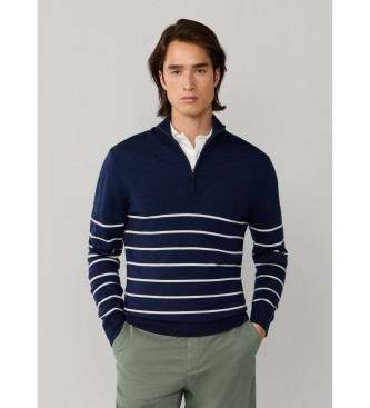 Hackett London Maglia a righe blu navy