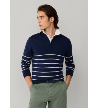 Hackett London Maglia a righe blu navy