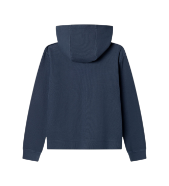 Hackett London Navy blue Rib Jersey Hdy hoodie