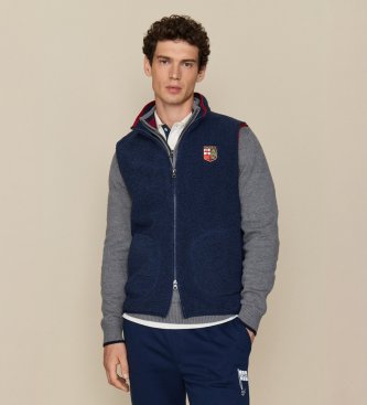 Hackett London colete de pelúcia teddy lrc marinho