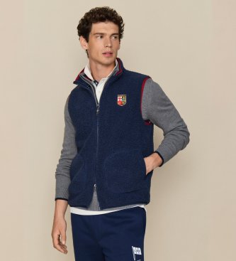 Hackett London colete de pelúcia teddy lrc marinho