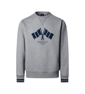 Hackett London Sweat Lrc Flag Crew gris
