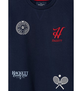 Hackett London Moletom Sports Logo Crew marinho
