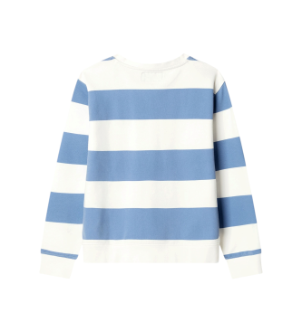 Hackett London Sudadera Striped H Logo azul
