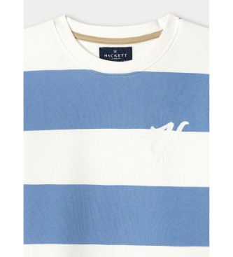 Hackett London Sudadera Striped H Logo azul