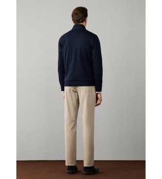 Hackett London Twill Jacquard-sweatshirt marinblå