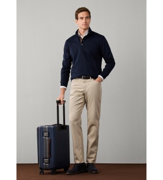 Hackett London Twill Jacquard-sweatshirt marinblå