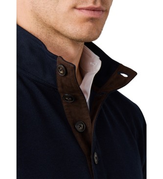 Hackett London Twill Jacquard-sweatshirt marinblå