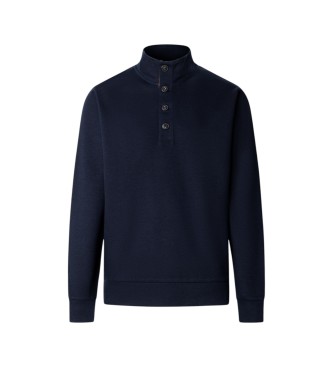 Hackett London Twill Jacquard-sweatshirt marinblå