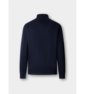Hackett London Twill Jacquard-sweatshirt marinblå