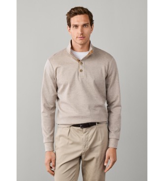 Hackett London Beige sweatshirt i twilljacquard