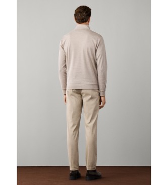 Hackett London Beige sweatshirt i twilljacquard