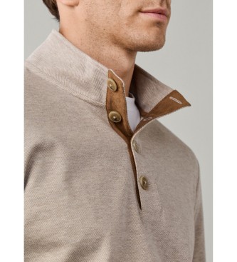 Hackett London Beige sweatshirt i twilljacquard