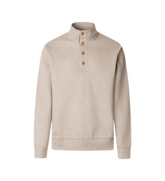 Hackett London Beige sweatshirt i twilljacquard