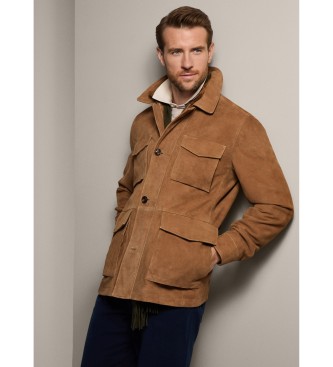 Hackett London Sude veldjas camel bruin