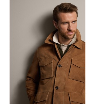 Hackett London Sude veldjas camel bruin