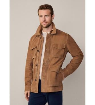 Hackett London Sude veldjas camel bruin