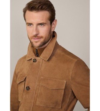 Hackett London Sude veldjas camel bruin