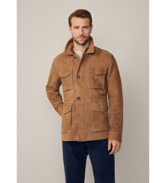 Hackett London Sude veldjas camel bruin