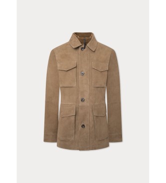 Hackett London Sude veldjas camel bruin