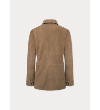 Hackett London Sude veldjas camel bruin