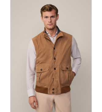 Hackett London Lederweste Pkt braun