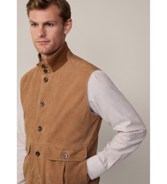 Hackett London Lederweste Pkt braun