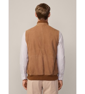 Hackett London Lederweste Pkt braun