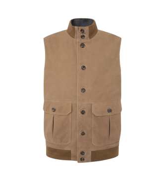 Hackett London Lederweste Pkt braun