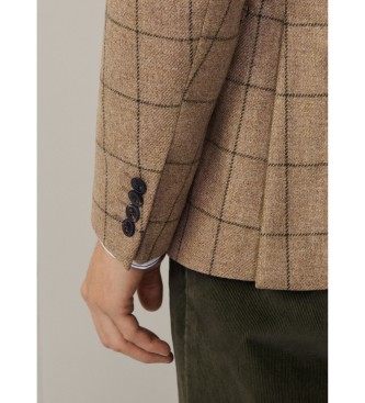 Hackett London Beige checkered blazer