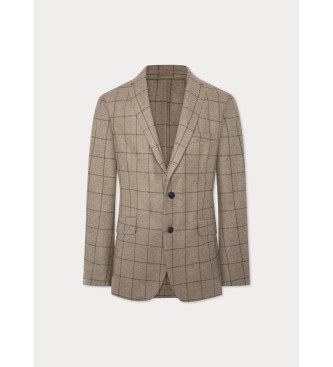 Hackett London Beige checkered blazer