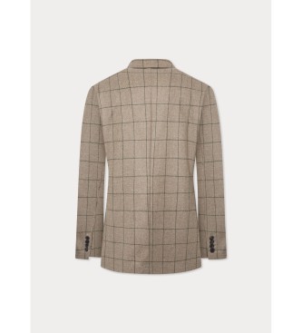 Hackett London Beige checkered blazer