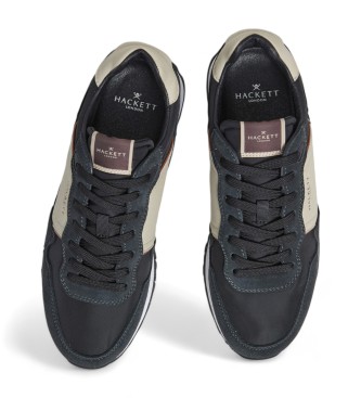 Hackett London Zapatillas de piel Telfor Shadow gris