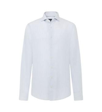 Hackett London Camicia a righe blu Tencel Mel