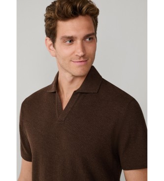 Hackett London Polo Texture marron