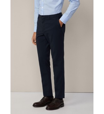 Hackett London Calas chino texturizadas em azul-marinho