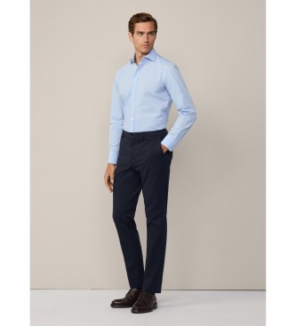 Hackett London Calas chino texturizadas em azul-marinho