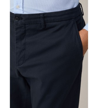 Hackett London Calas chino texturizadas em azul-marinho