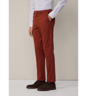 Hackett London Teksturirane rjave hlače chino