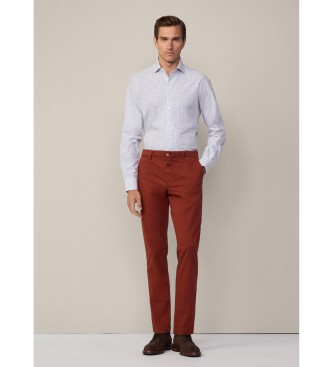 Hackett London Texturerad brun chino-byxa