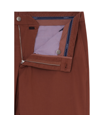 Hackett London Calas chino castanhas texturadas