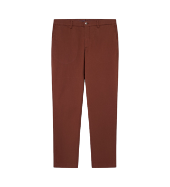 Hackett London Textured brown chino trousers