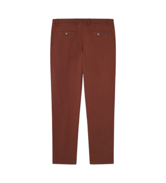 Hackett London Textured brown chino trousers