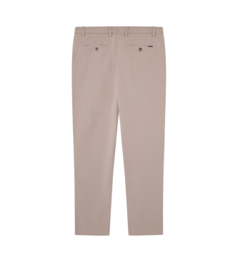 Hackett London Gestructureerde beige chino broek