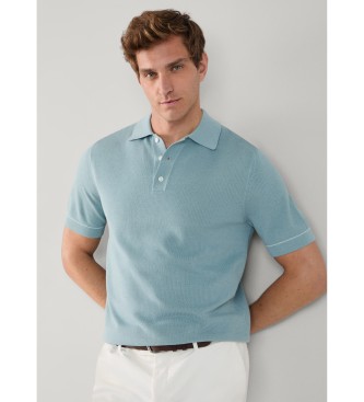 Hackett London Plo de malha texturizada azul
