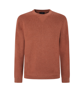 Hackett London Strukturierter Strickpullover orange