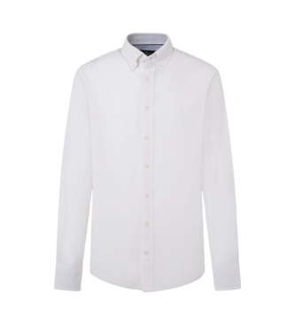 Hackett London Camisa com acabamento em linho texturizado branco