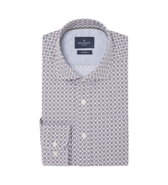 Hackett London Camicia marrone con stampa di piastrelle